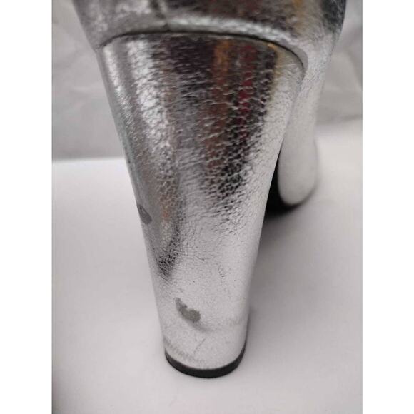 Cape Robbins Women Audrey-1 Chelsea Boots Metallic Silver Mid Calf Pull On 7.5 M - Picture 8 of 9